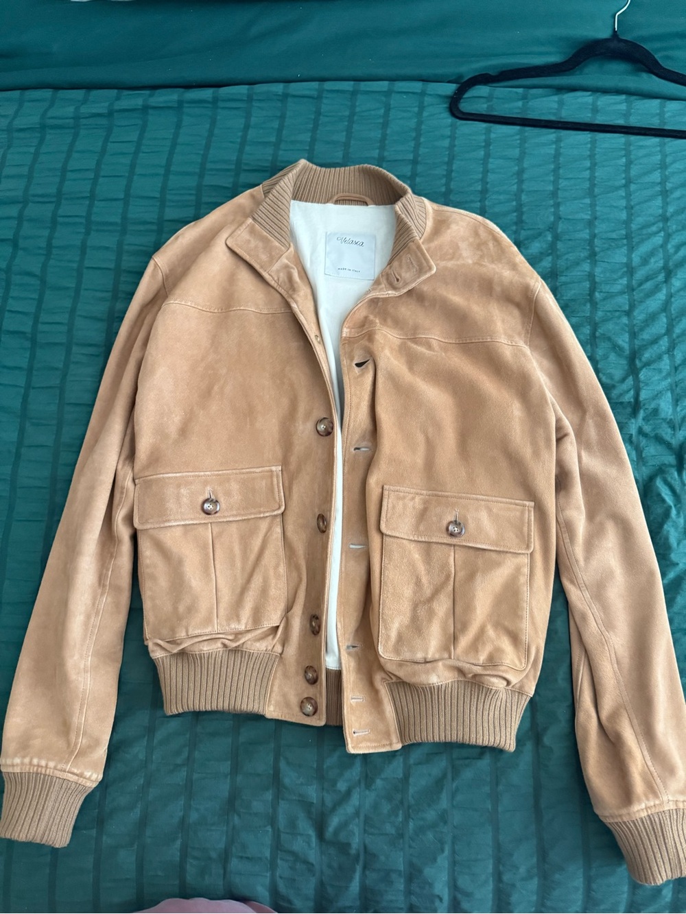 Velasca Compiano - Suede Bomber Jacket in Tan - Men’s Casual Coat